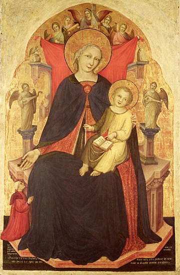 Madonna and Child Enthroned with the Donor Vulciano Belgarzone di Zara, c.1394 de Nicolo di Pietro
