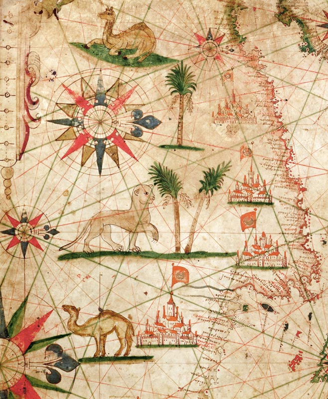The North Coast of Africa, from a nautical atlas, 1651(detail from 330922) de Pietro Giovanni Prunes