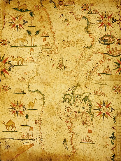 The Mediterranean Basin, from a nautical atlas, 1651(see also 330923-330924) de Pietro Giovanni Prunes