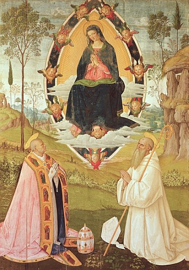 Virgin in Glory with St. Gregory and St. Benedict de Pinturicchio (Bernardino di Biagio)