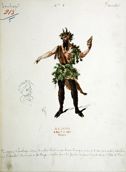 Costume design for a faun, for the opera ''Tannhauser'', de Richard Wagner