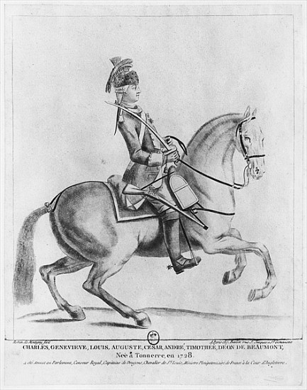 The Chevalier d''Eon as a Dragoon de Robin de Montigny