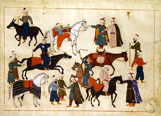Ms. cicogna 1971, miniature from the ''Memorie Turchesche'' depicting horse traders de Venetian School