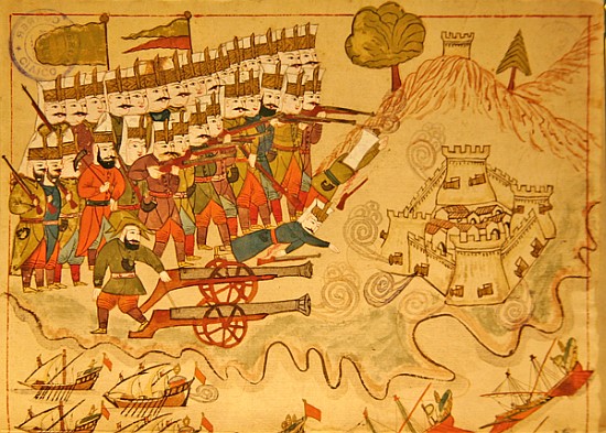 Ms. cicogna 1971, miniature from the ''Memorie Turchesche'' depicting Turkish soliders attacking and de Venetian School