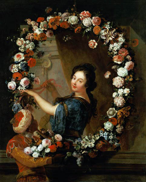 Portrait of a Woman Surrounded by Flowers, presumed to be Julie d'Angennes de A. Belin de Fontenay
