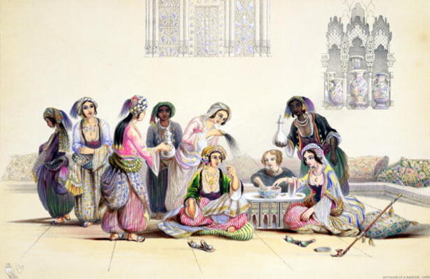 Interior of a Harem, in Cairo (colour litho) de A. Margaretta Burr