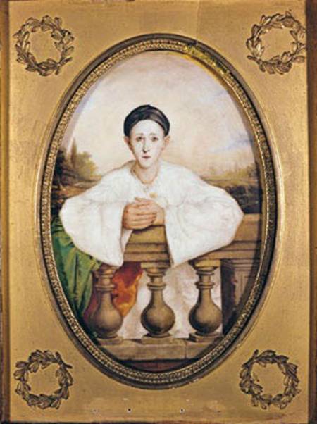Portrait of Gaspard Deburau (1796-1846) as Pierrot de A. Trouve