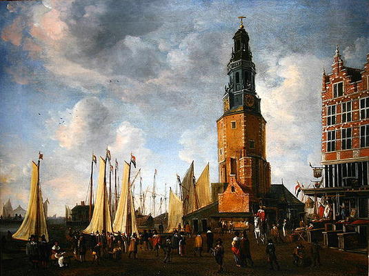 The Herring Packers' Tower, Amesterdam (oil on canvas) de Abraham Beerstraten