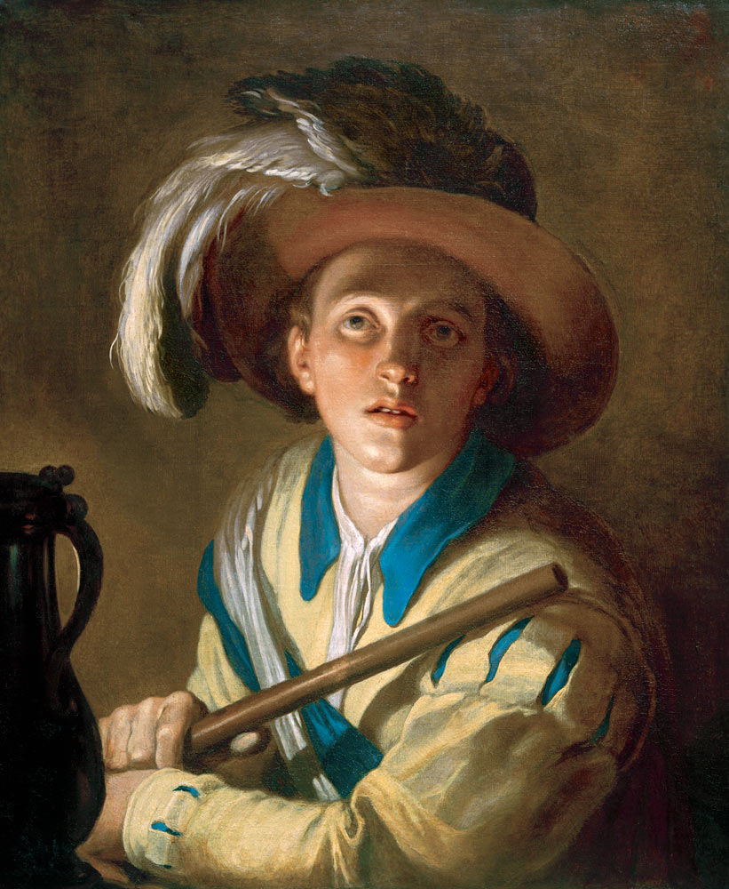 The flute player de Abraham Bloemaert
