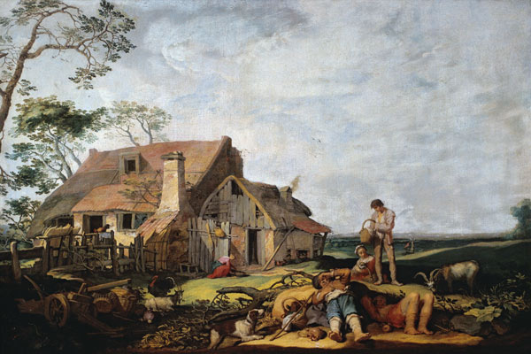 Landscape with Peasants Resting, Tobias and the Angel de Abraham Bloemaert