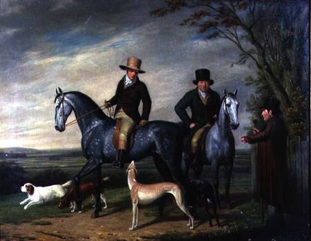 Two Gentlemen on Grey Hunters de Abraham Cooper