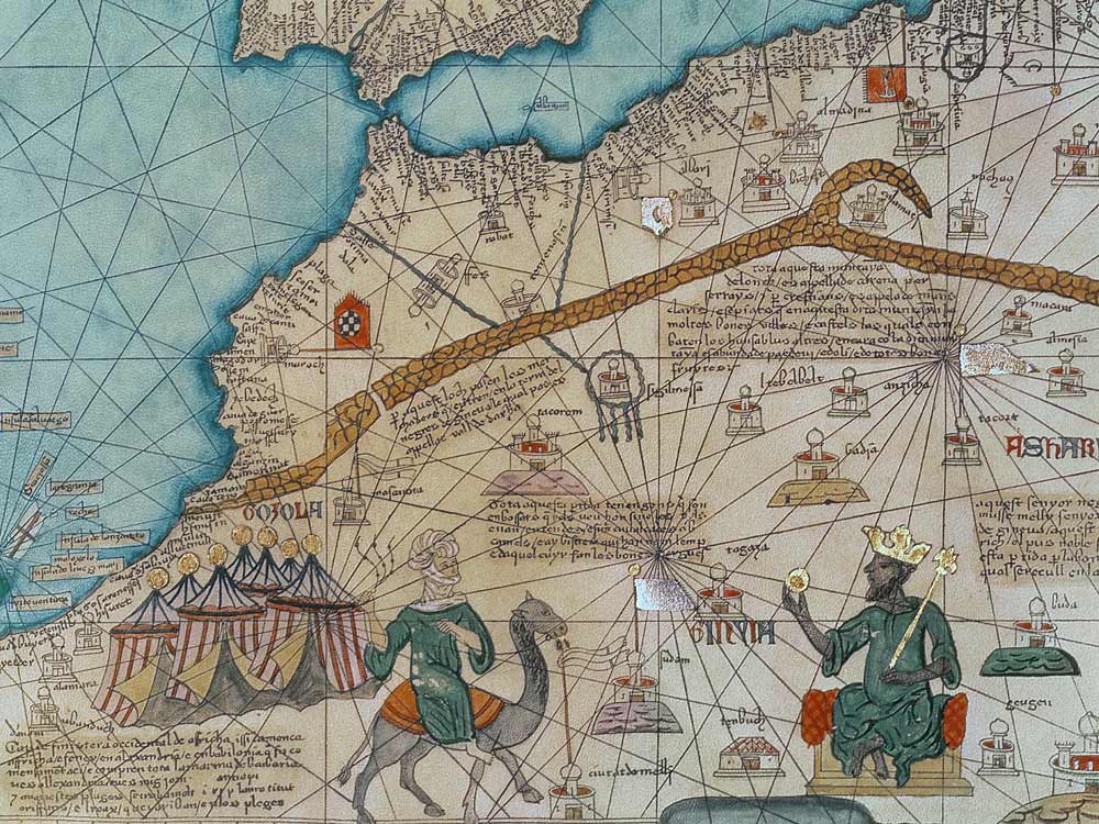 Detail from the Catalan Atlas, 1375  (detail of 151844) de Abraham Cresques