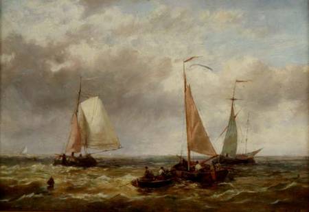Fishing Boats at Sea (panel) de Abraham Hulk