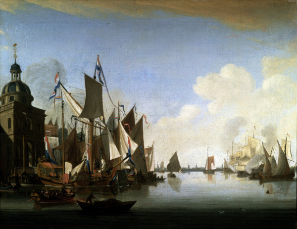 A.Storck, Schiffe im Hafen de Abraham J. Storck