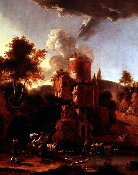 Italian Landscape with ruins de Abraham-Jansz Begeyn