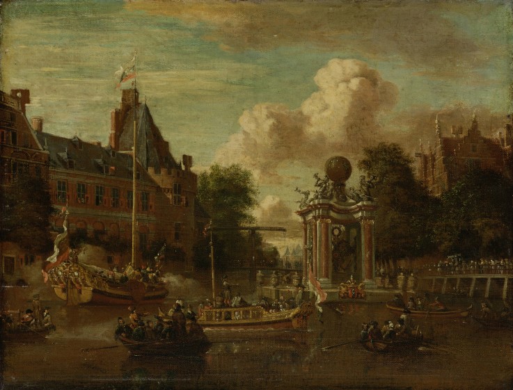 The arrival of the embassy of Muscovy in Amsterdam on August 1697 de Abraham Storck