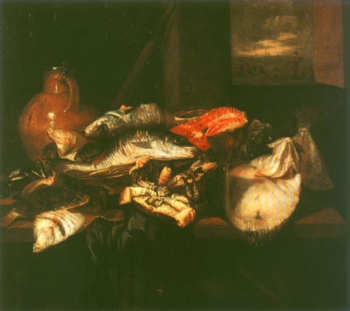 Still life with fish de Abraham van Beyeren
