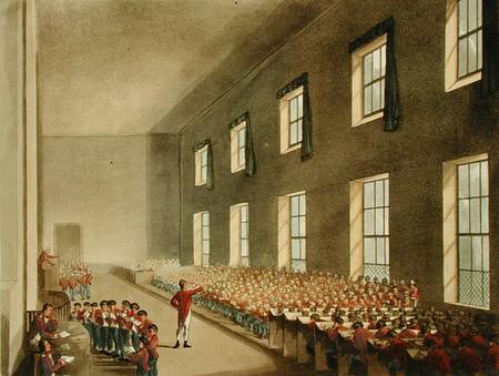 Military College, Chelsea, from 'Ackermann's Microcosm of London', engraved by Thomas Sunderland (fl de A.C. Rowlandson