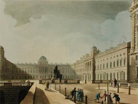 Somerset House, Strand, from 'Ackermann's Microcosm of London', engraved by John Bluck (fl.1791-1819 de A.C. Rowlandson