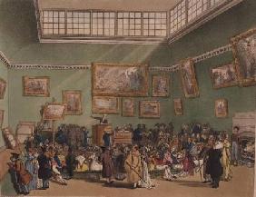 Christie's Auction Room, aquatinted by J. Bluck (fl.1791-1819) from Ackermann's 'Microcosm of London