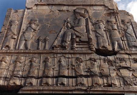 Artaxerxes I (464-24) receiving a grandee in 'Median' dress while Other Dignitaries look on, detail de Achaemenid