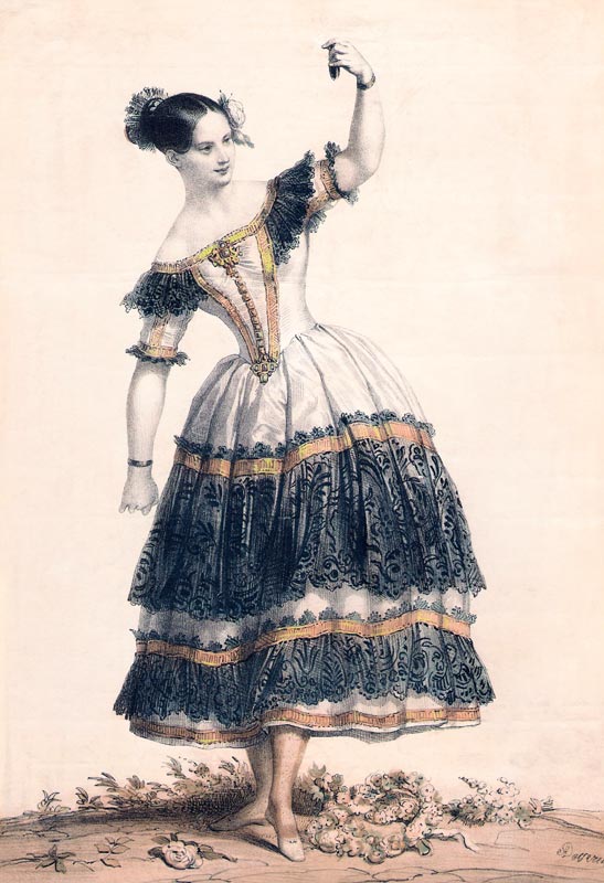 Fanny Elssler as Florinda in the dance La Cachucha (ballet Le Diable boiteux) de Achille Deveria