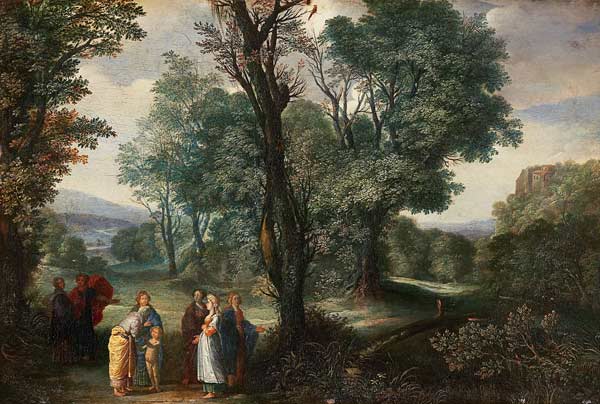 Landscape with the birth of the Adonis. de Adam Elsheimer