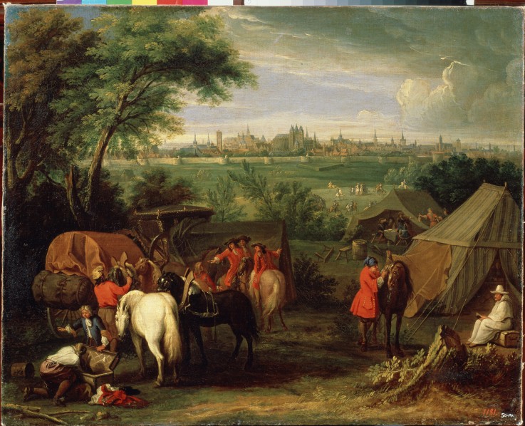 Siege of a town de Adam Frans van der Meulen