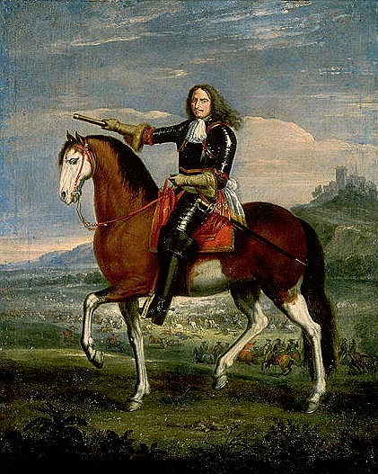 Equestrian Portrait of Henri de la Tour d''Auvergne (1611-75) Marshal Turenne de Adam Frans van der Meulen