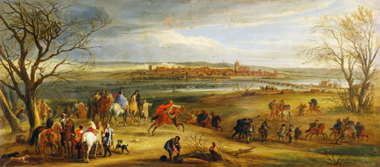 View of the Siege of Dole, 14th February 1668 de Adam Frans van der Meulen