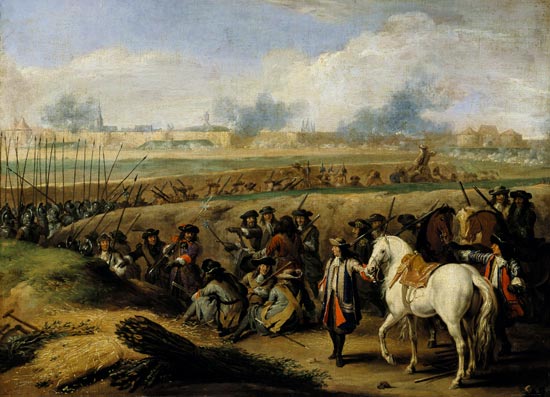 Louis XIV (1638-1715) at the Siege of Tournai de Adam Frans van der Meulen