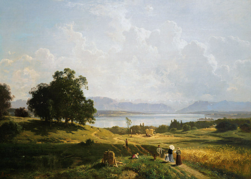 The Starnberger lake from Pöcking. de Adolf Heinrich Lier