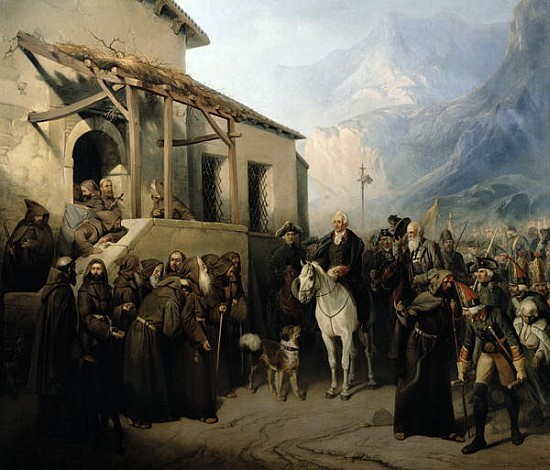Field-marshal Alexander Suvorov on the St Gothard summit, 13th September 1799 de Adolf Jossifowitsch Charlemagne