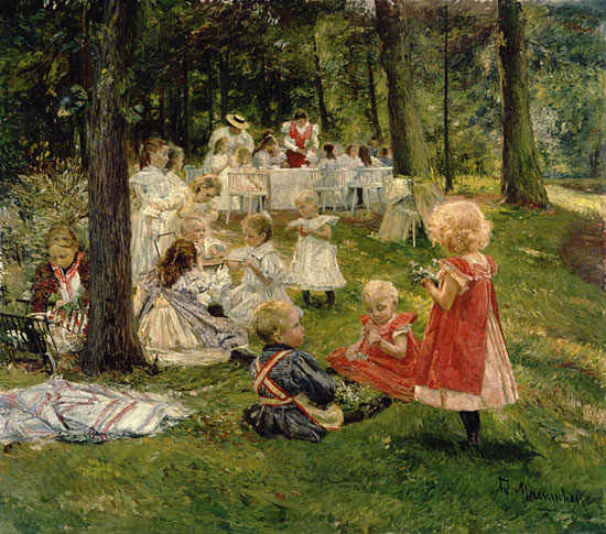 Children's birthday party de Adolf Maennchen