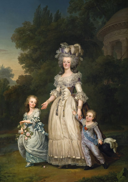 Queen Marie Antoinette (1755-93) with her Children in the Park of Trianon de Adolf Ulrich Wertmuller