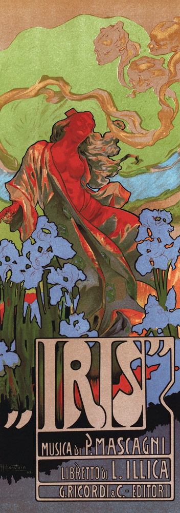 Poster for the Opera Iris by Pietro Mascagni de Adolfo Hohenstein