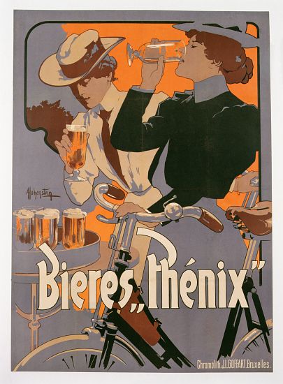 Poster advertising Phenix beer de Adolfo Hohenstein