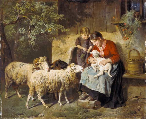 The newborn lamb. de Adolph Eberle