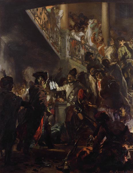 Frederick II the Great (1712-86) in Lissa, Bonsoir Messieurs! 1858 de Adolph Friedrich Erdmann von Menzel