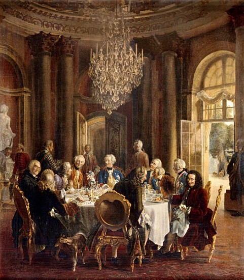 Dinner Table at Sanssouci de Adolph Friedrich Erdmann von Menzel