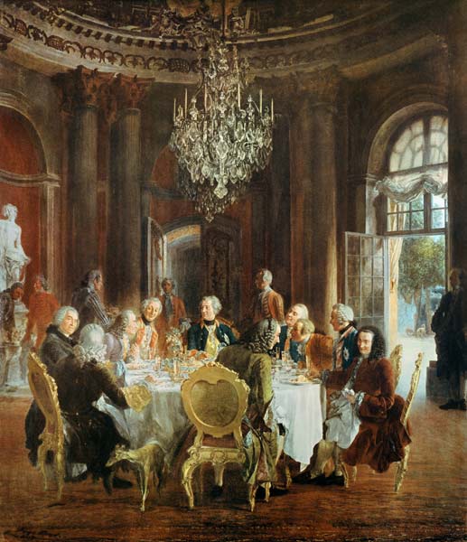 La mesa redonda del Rey Friedrich II en Sanssouci de Adolph Friedrich Erdmann von Menzel