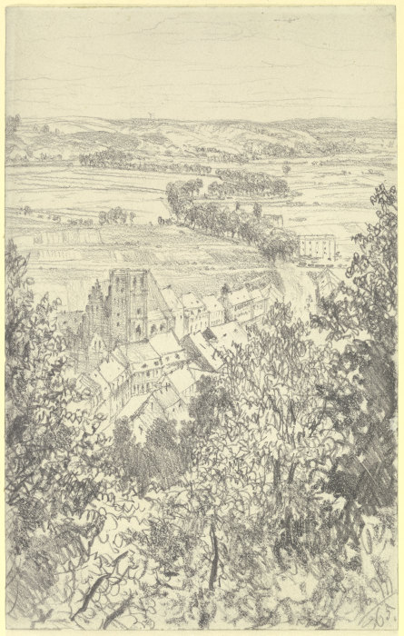 Landschaft bei Kissingen von der Bodenlaube aus de Adolph Friedrich Erdmann von Menzel