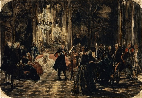 Sketch for The Flute Concert de Adolph Friedrich Erdmann von Menzel