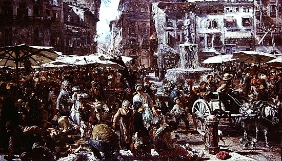 The Market of Verona de Adolph Friedrich Erdmann von Menzel