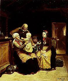 The visit with the grandparents de Adolph Tidemand