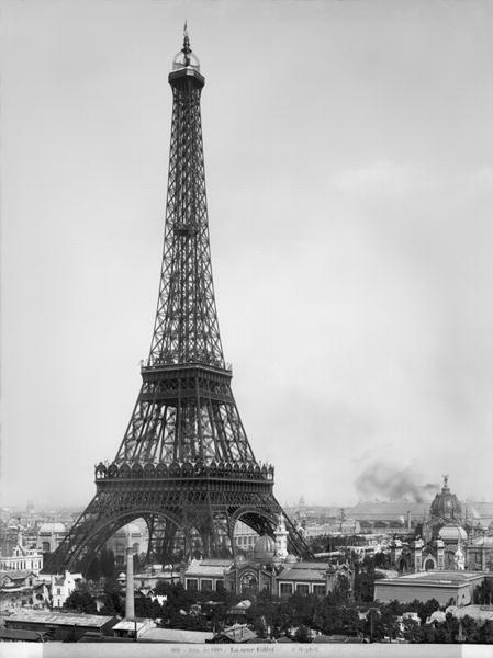 The Eiffel Tower (1887-89) photographed during the Universal Exhibition of 1889 in Paris, architect  de Adolphe Giraudon