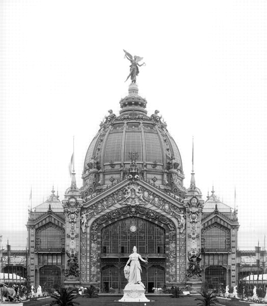 View of the Central Dome, Universal Exhibition, Paris, 1889 (b/w photo)  de Adolphe Giraudon