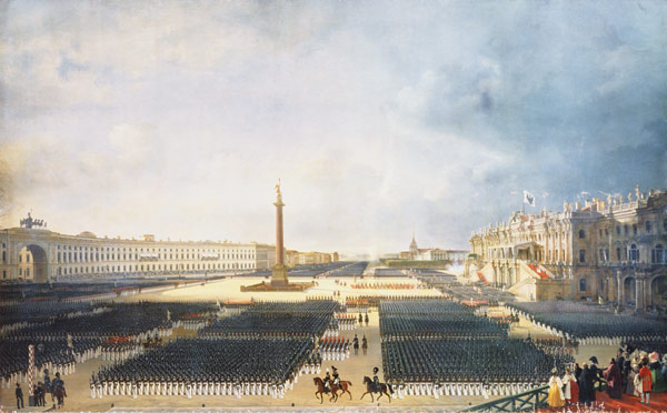 The Consecration of the Alexander Column in St. Petersburg on August 30th 1834 de Adolphe Ladurner