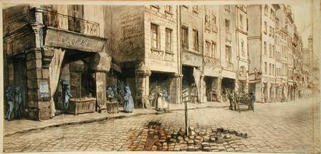 A Street (pen & ink and w/c on paper) de Adolphe Martial Potemont