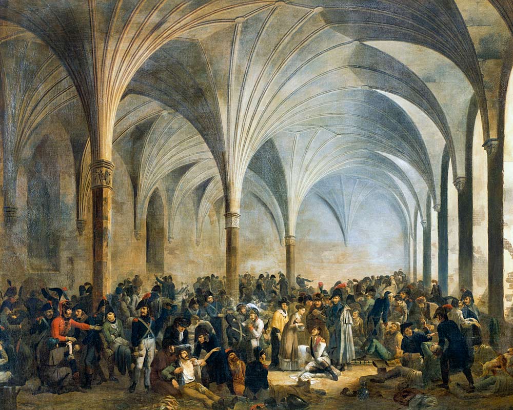 The Military Hospital of the French and Russians at Marienburg in June 1807 de Adolphe Roehn